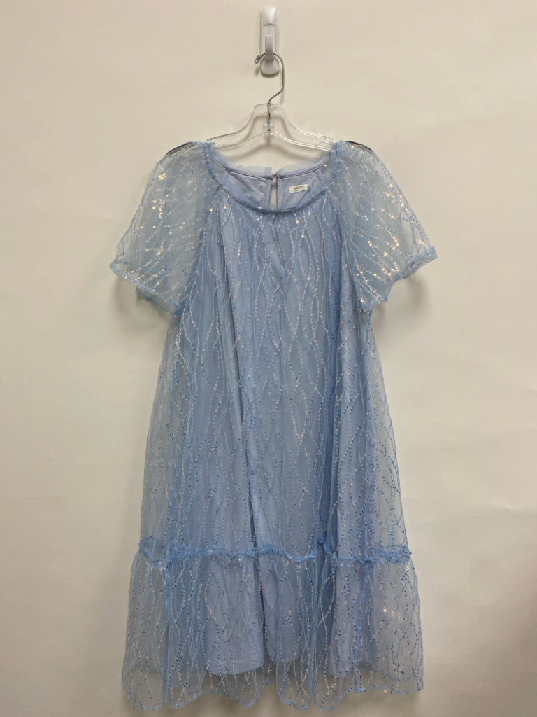 SIZE 16 Powder Blue Sequined Mesh Girl&