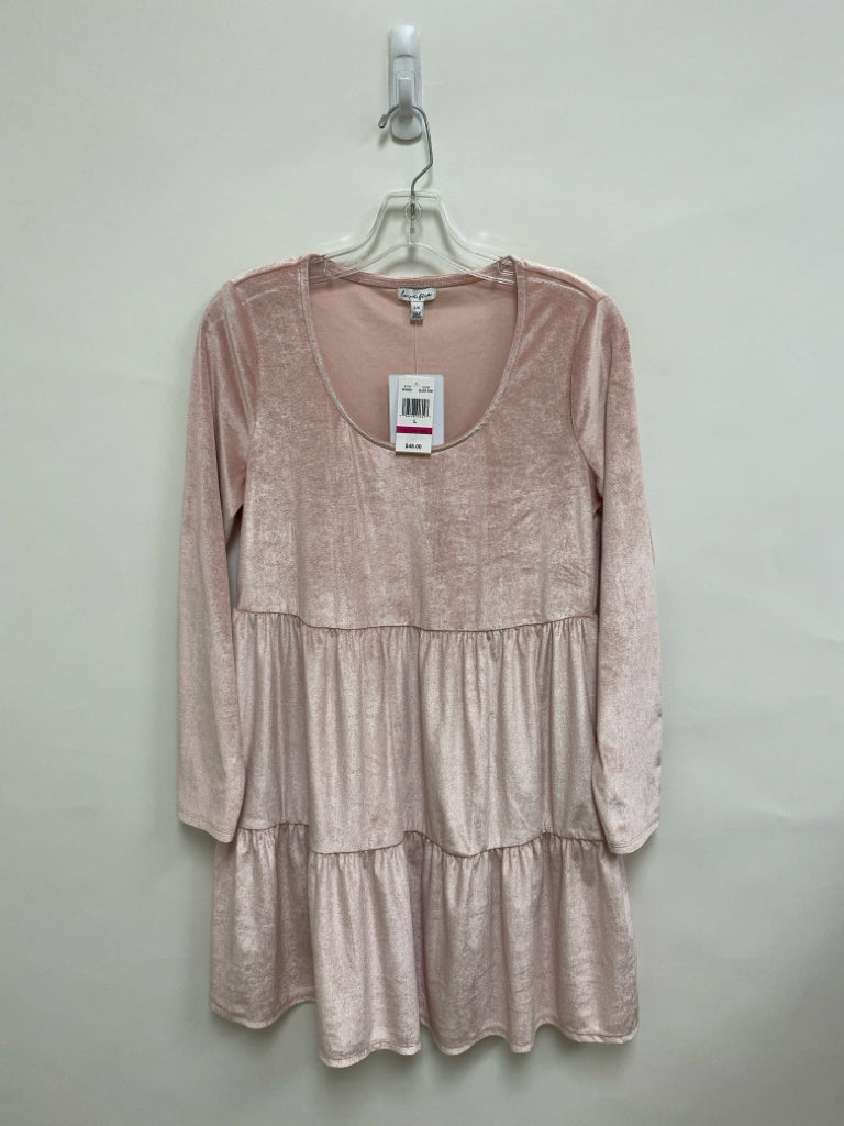 NWT love FIRE Size L Pale Pink Long Sleeve Ladies Dress