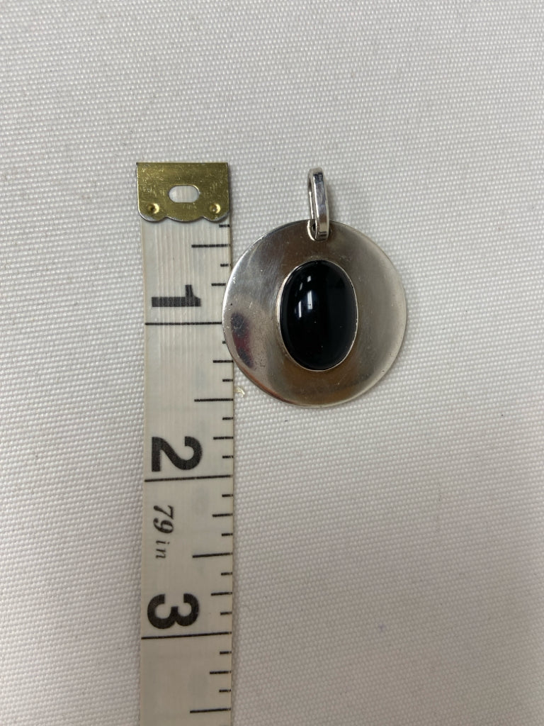 Silver Black Circles Pendant