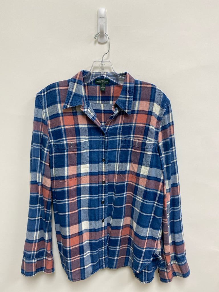 Lauren Ralph Lauren Size XL Blue Pink/White Plaid Ladies Top