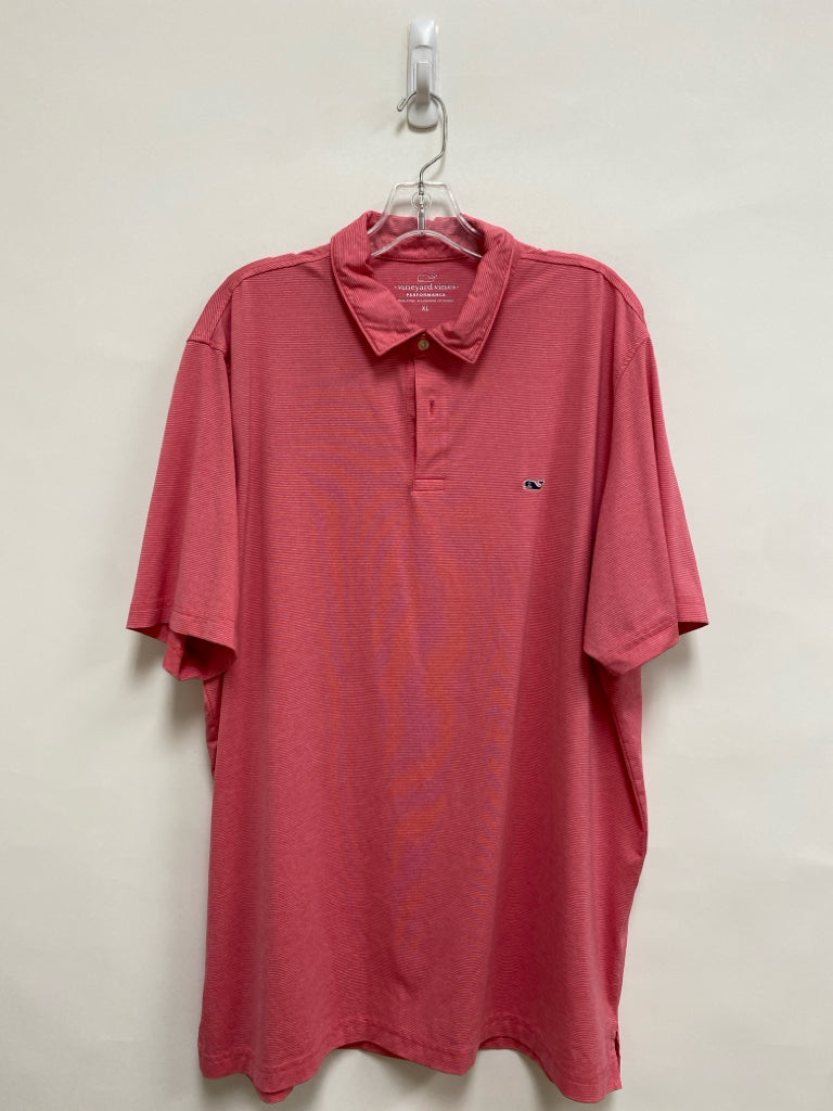 Vineyard Vines Size XL Coral Stripes Polo Men&
