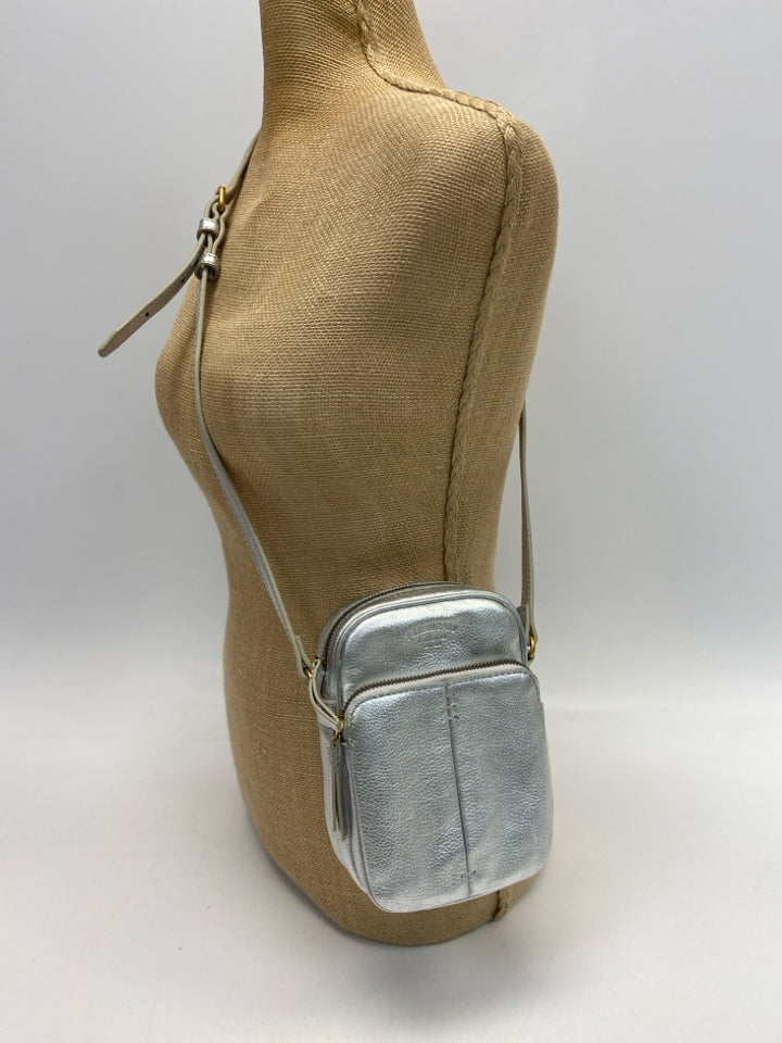 American Leather Co Silver Metallic Crossbody
