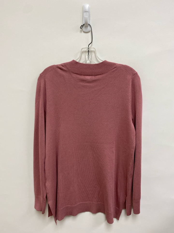 NWT Cable&amp;Gauge Size L Dusty Rose V Neck Ladies Sweater