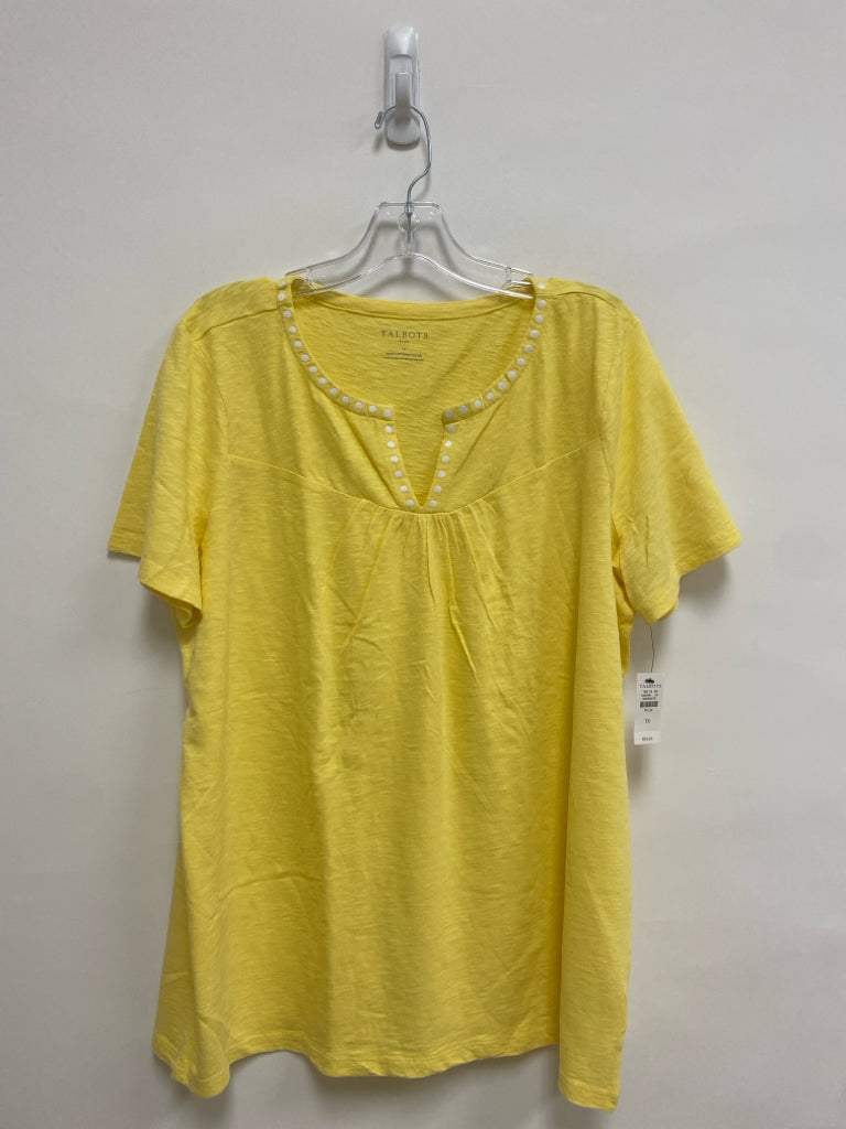 NWT Talbots  SIZE  1X Yellow Embroidered Plus Size Top