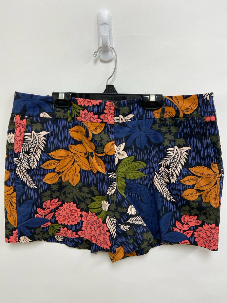 Ann Taylor Size 12 Navy Brown/Pink Flowers Ladies Shorts