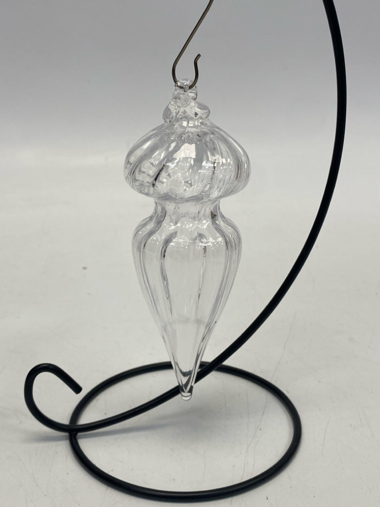 Clear Swirl Glass Ornaments