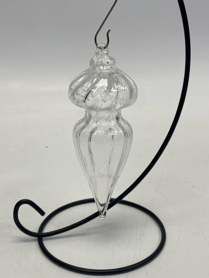 Clear Swirl Glass Ornaments
