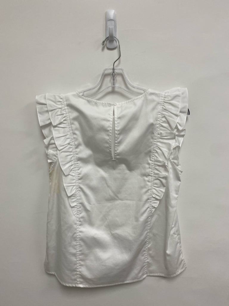 Tyler Boe Size 4 White Ruffles Sleeveless Ladies Top