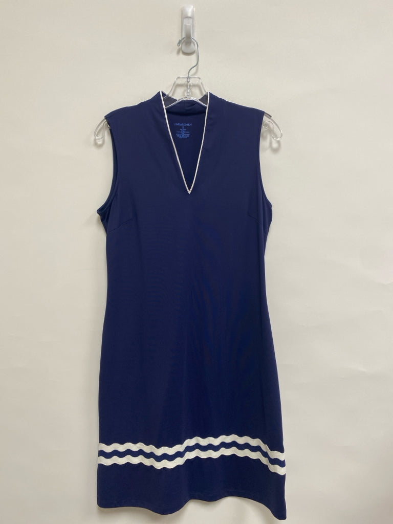 J McLaughlin Size S Navy White Trimmed Sleeveless Ladies Dress