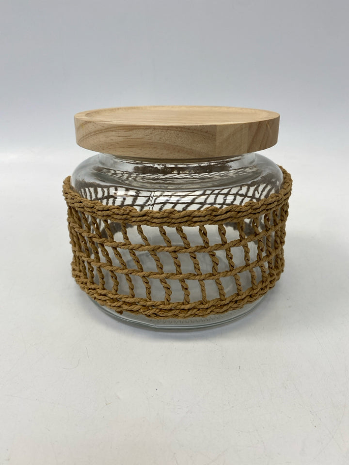 Clear Brown Glass Jar