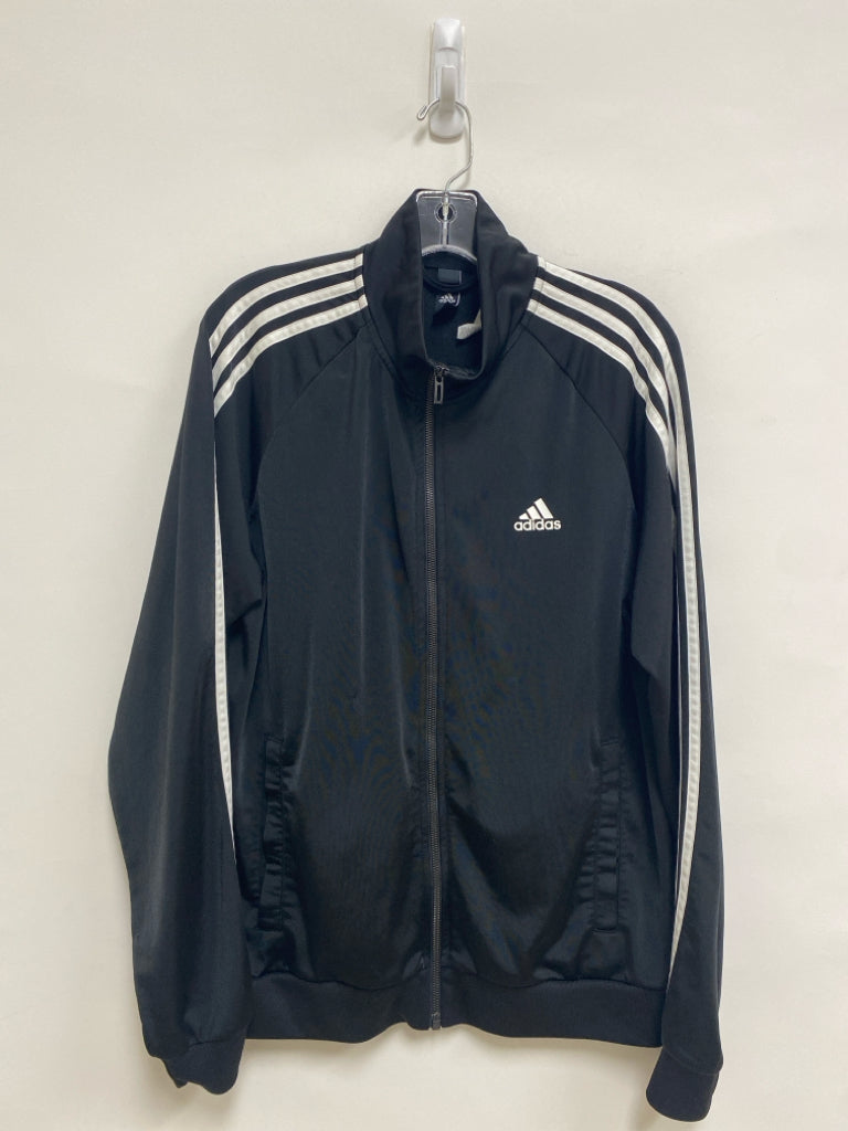 Adidas Size M Black White Lines Athletic Jacket