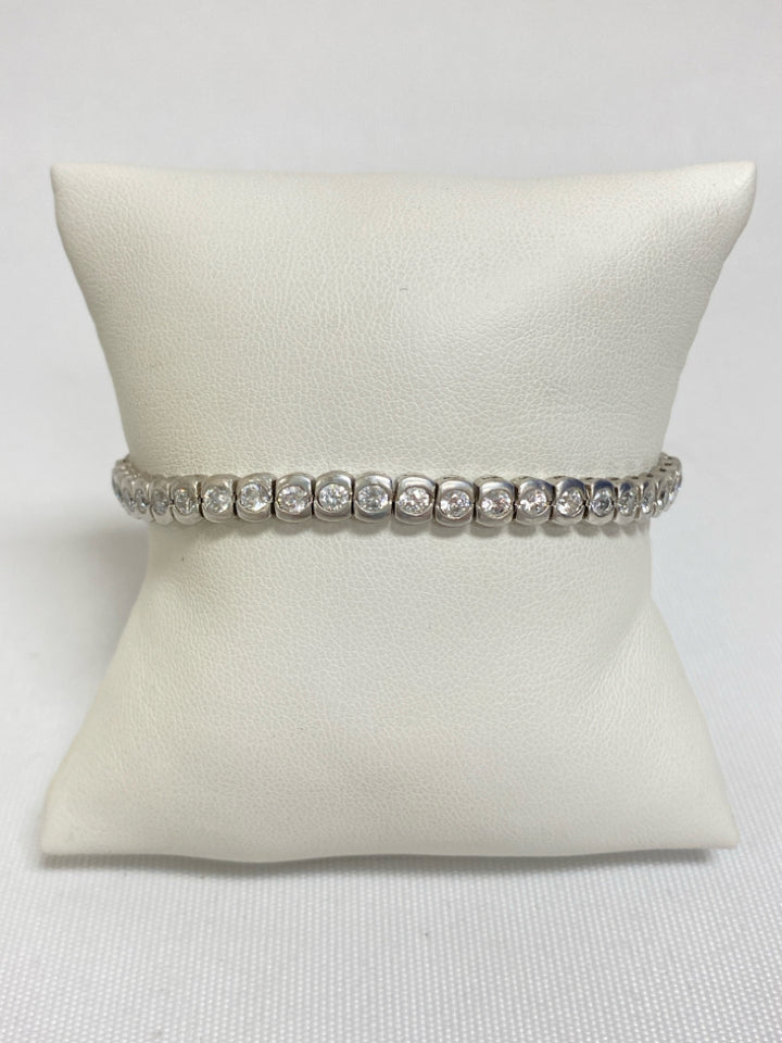 Silver Clear Jeweled Bracelet