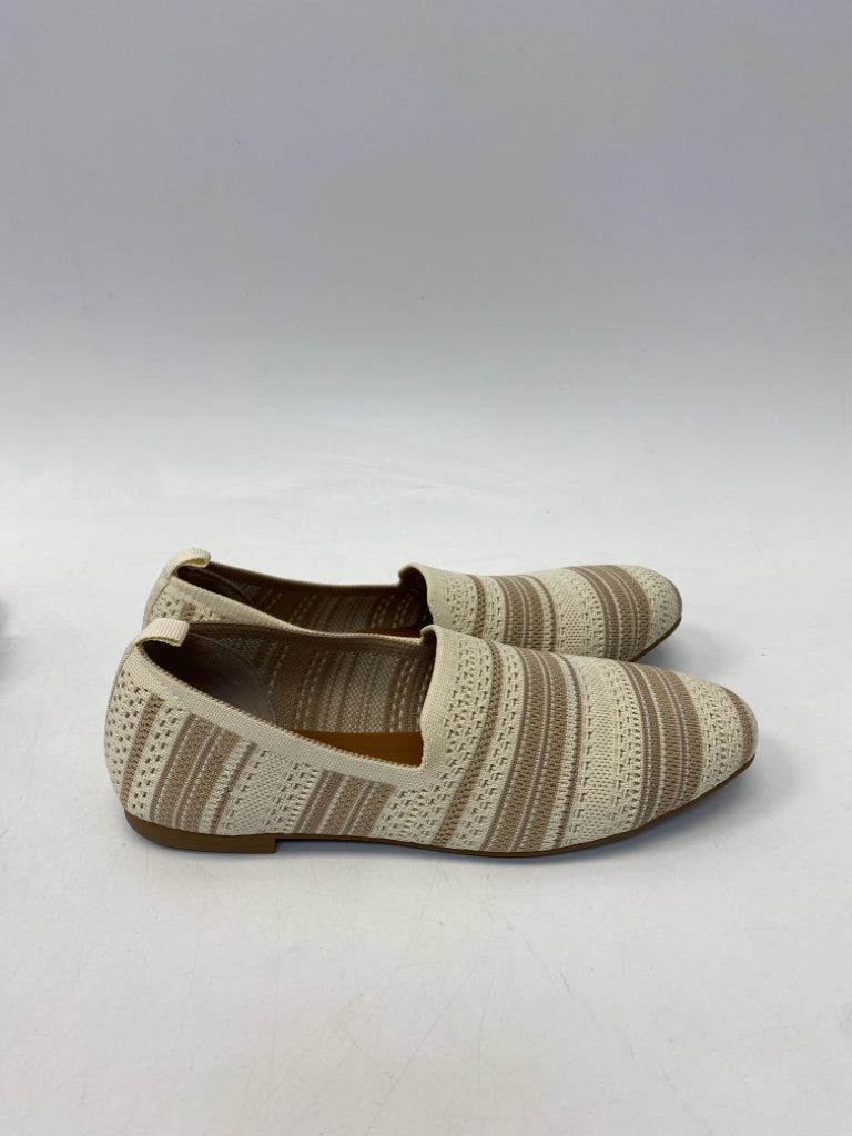 Style &amp; Co.  Size 9 Cream Brown Stripe(s) Knit Flats