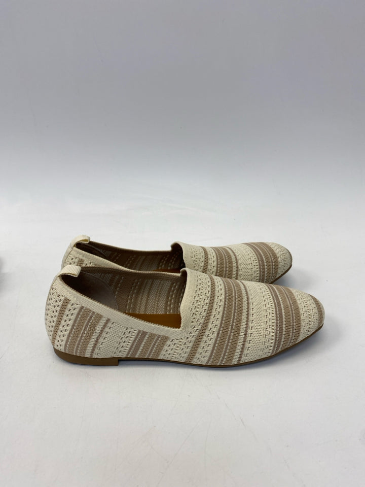 Style &amp; Co.  Size 9 Cream Brown Stripe(s) Knit Flats