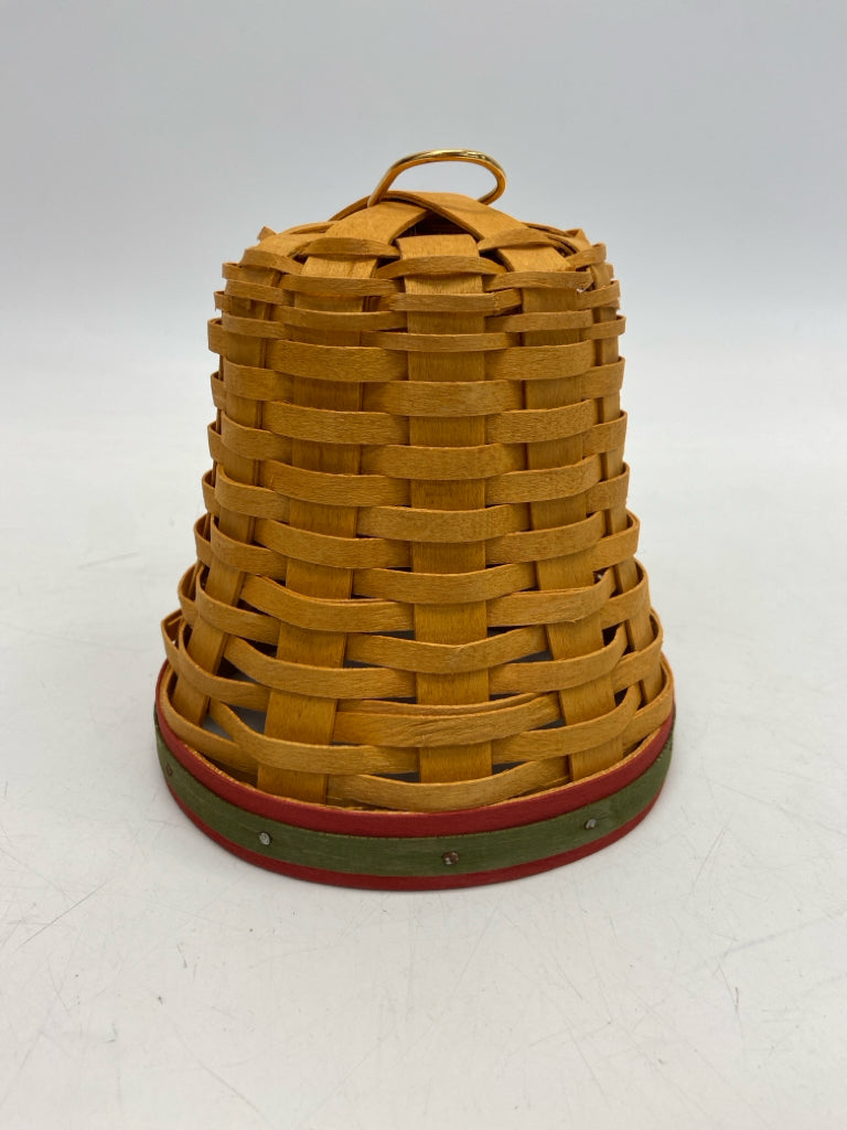 Longaberger Brown Green/Red Woven Wood Christmas