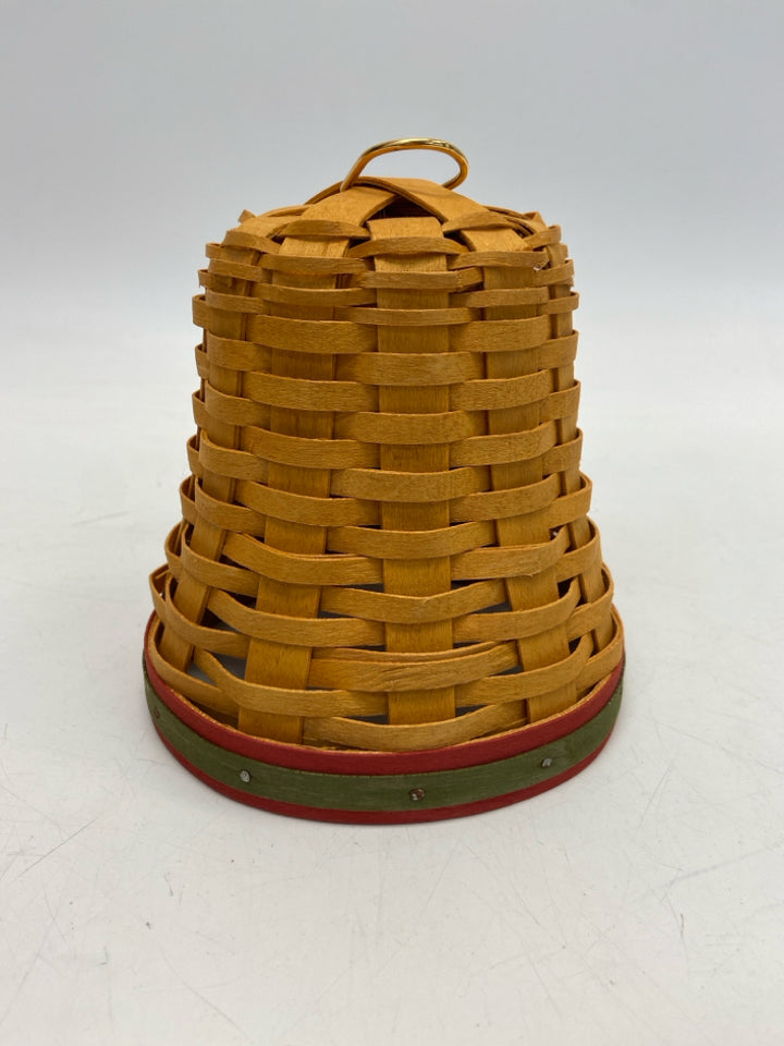Longaberger Brown Green/Red Woven Wood Christmas