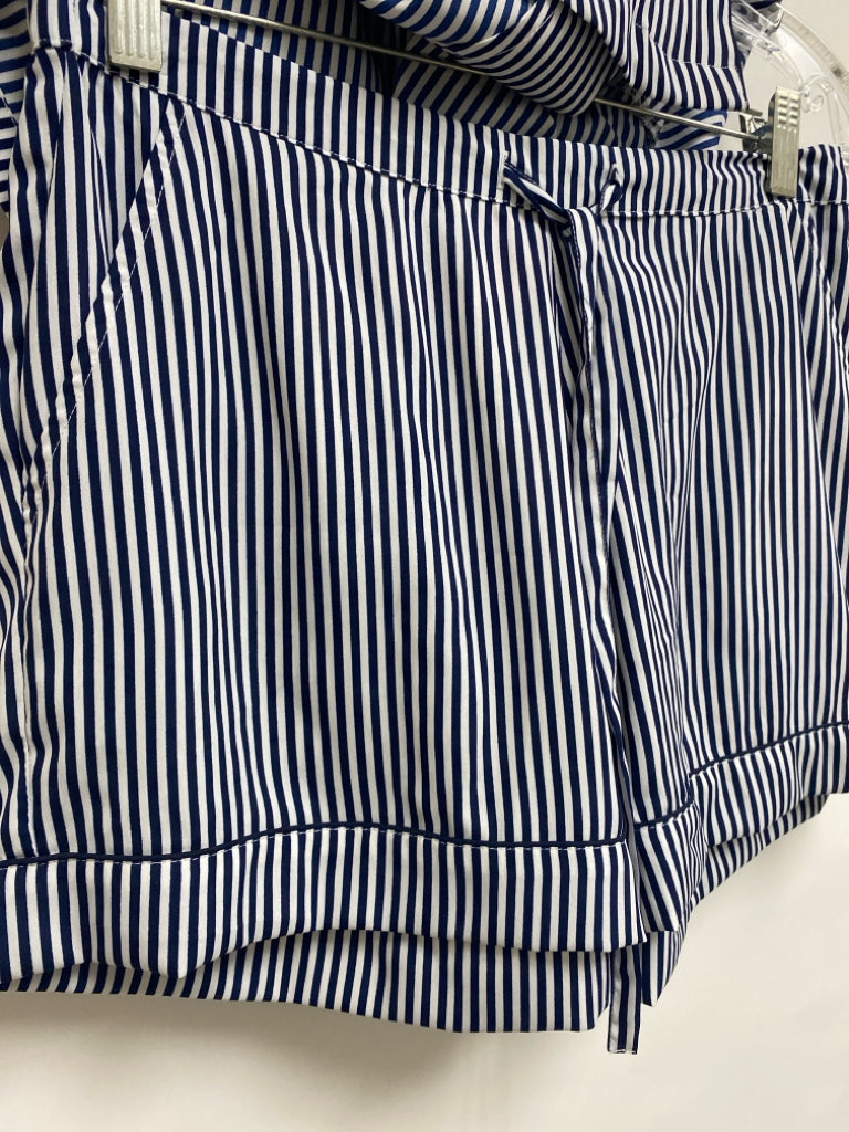 NWT Mizrahi Size S Navy White Striped Ladies 2pc Pajamas