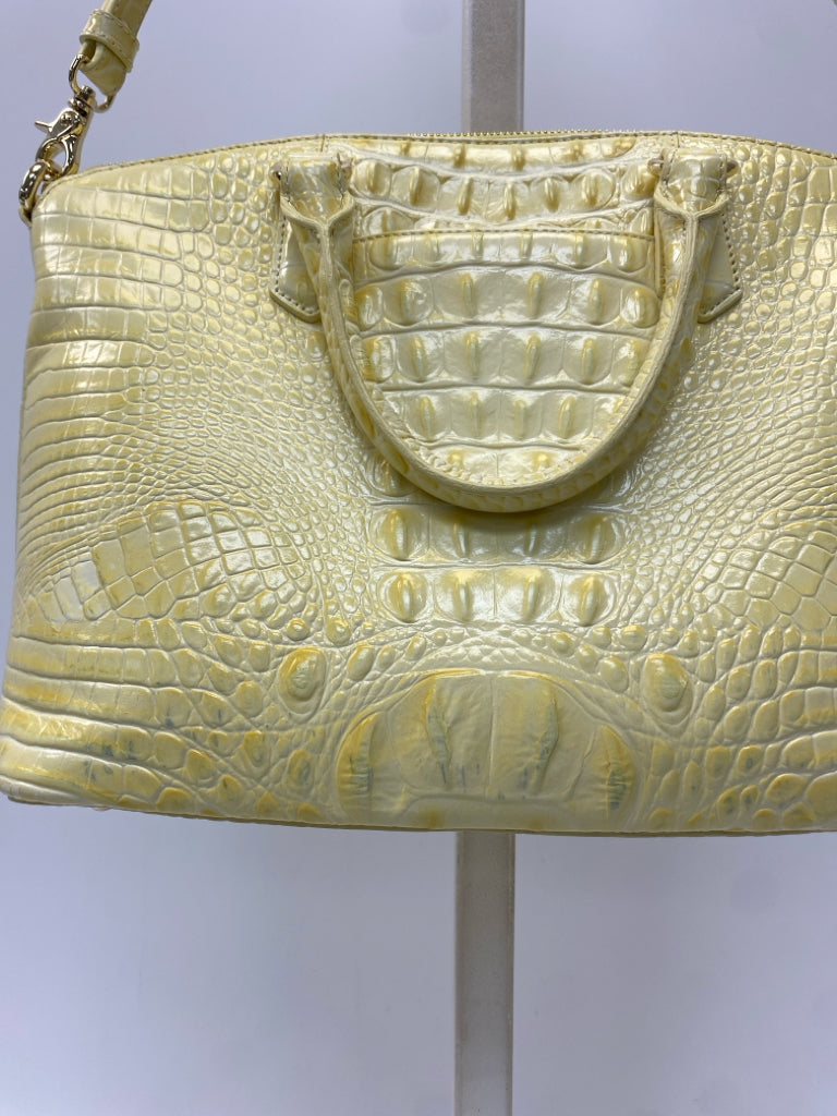 Brahmin Yellow Embossed Handbag