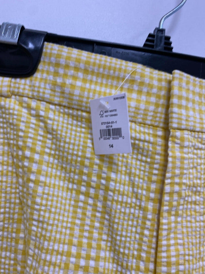 NWT Banana Republic Size 14 Yellow White Checkered Ladies Shorts