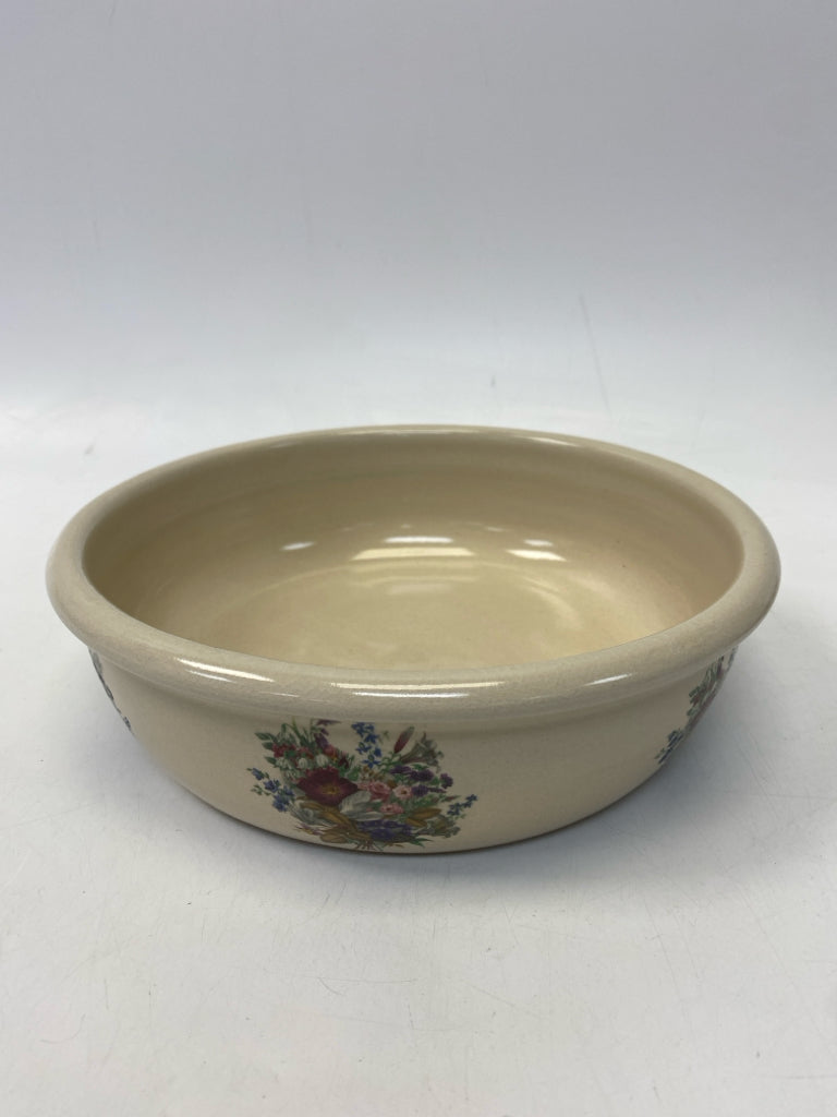 Cream Multi Color Roses Pottery