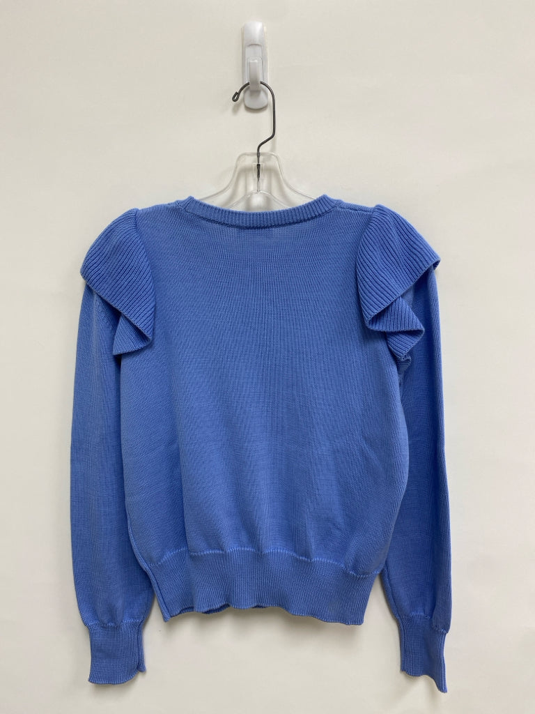 RED VALENTINO Size M Periwinkle Ruffles Cotton Ladies Sweater