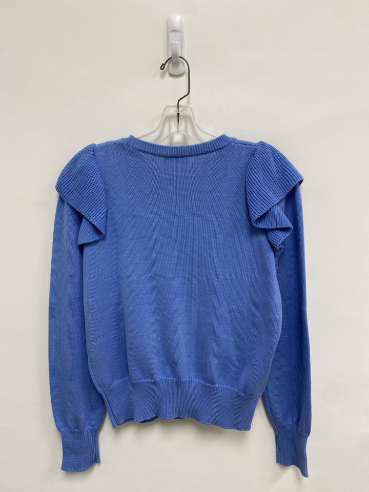 RED VALENTINO Size M Periwinkle Ruffles Cotton Ladies Sweater
