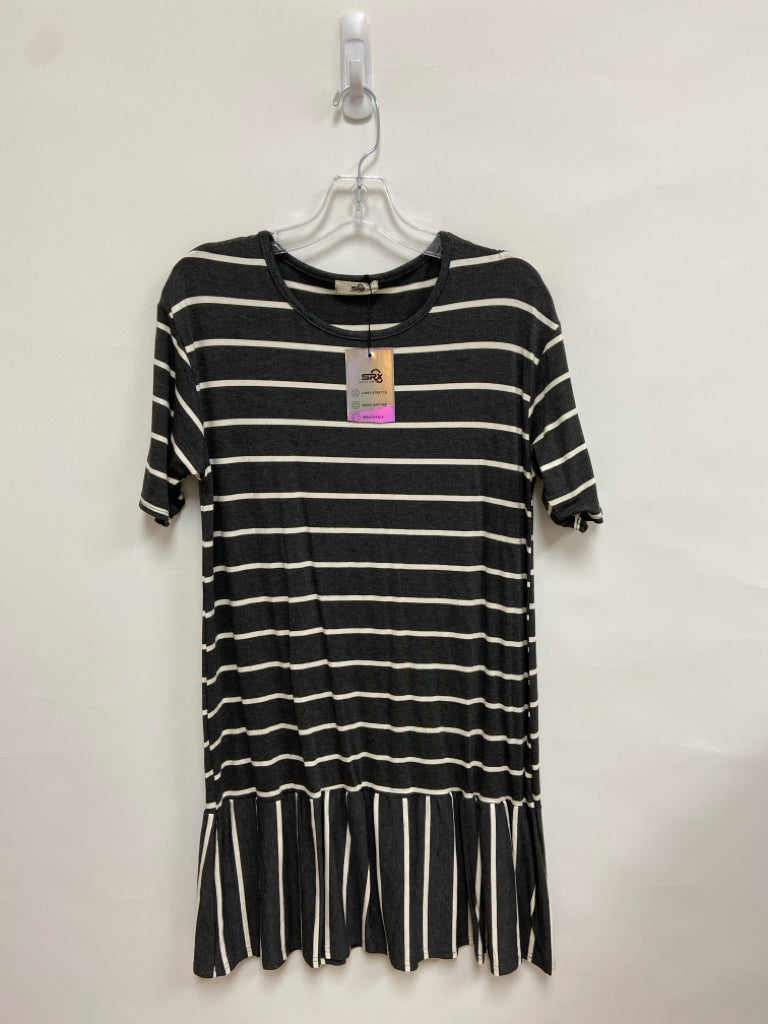 NWT Size L Dark Gray White Striped Ladies Dress