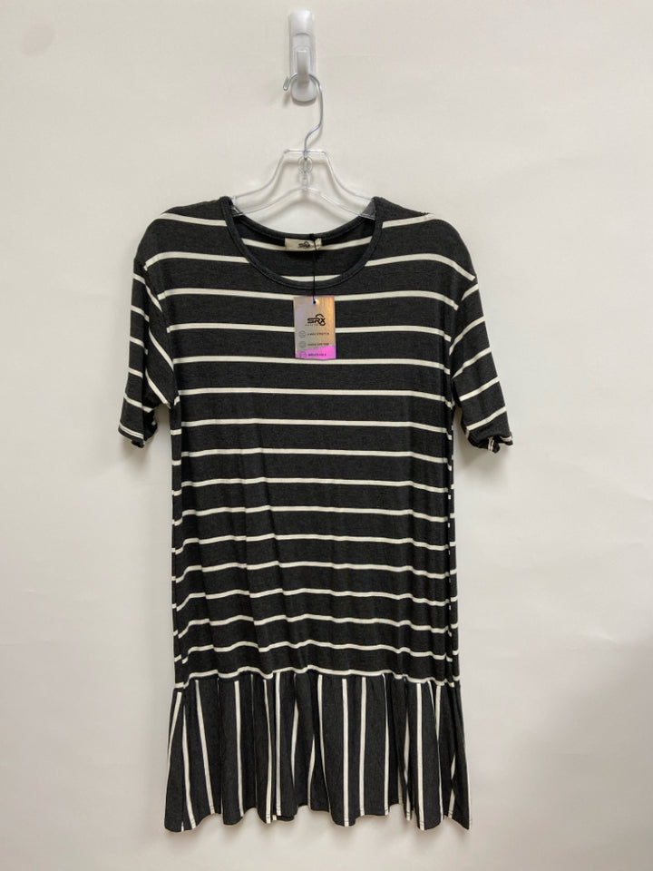 NWT Size L Dark Gray White Striped Ladies Dress