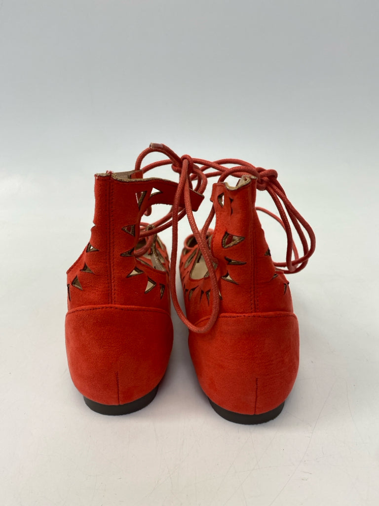Size 7.5 Dark Coral Cutout Flats