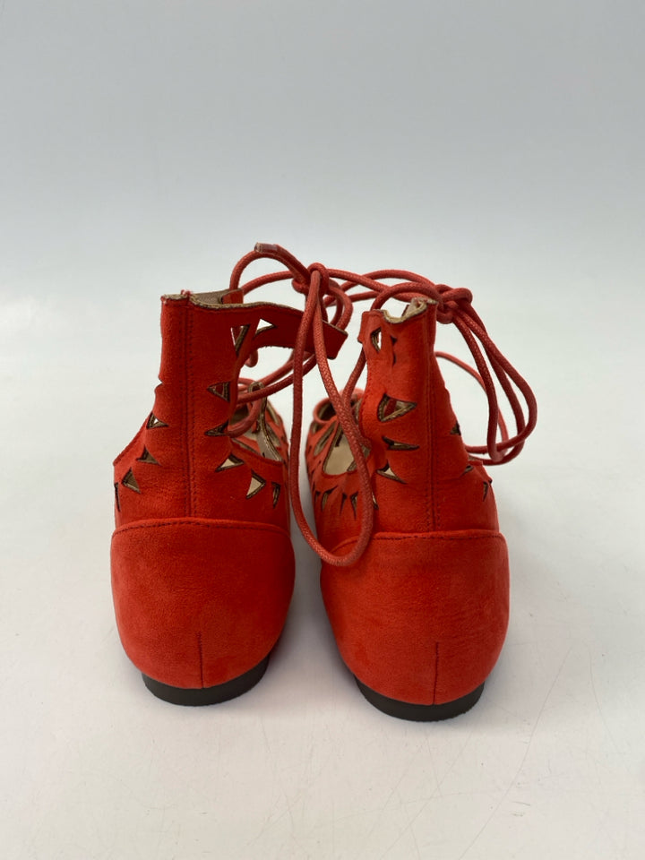 Size 7.5 Dark Coral Cutout Flats