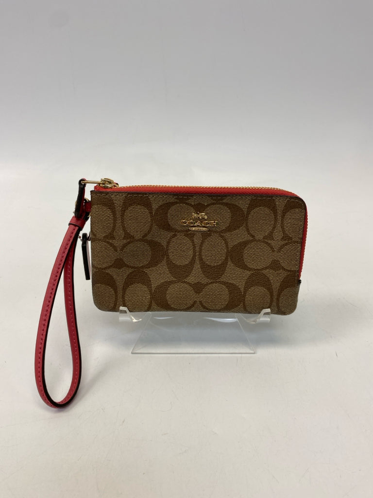 Coach Brown Rose Signature Wristlet