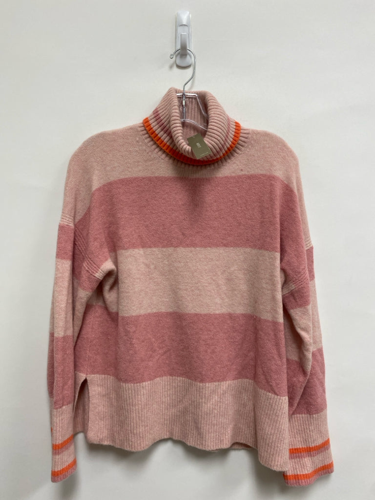 NWT J Crew Size S Pale Pink Rose Stripes Cowl Neck Ladies Sweater