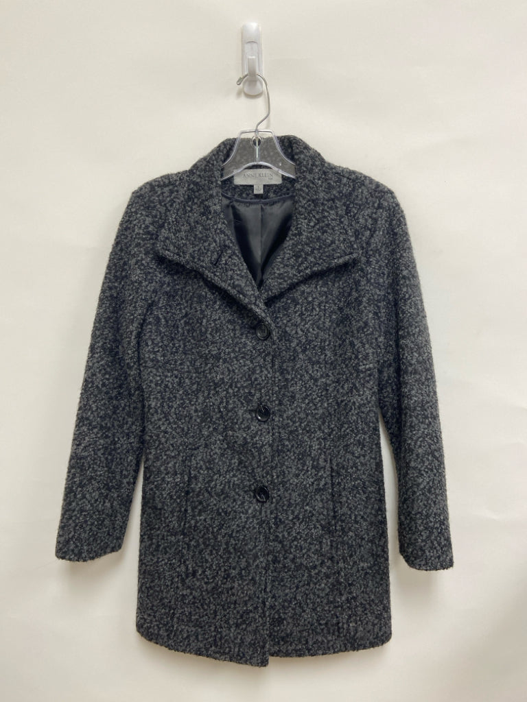 Anne Klein Size S Gray Black Boucle Ladies Coat