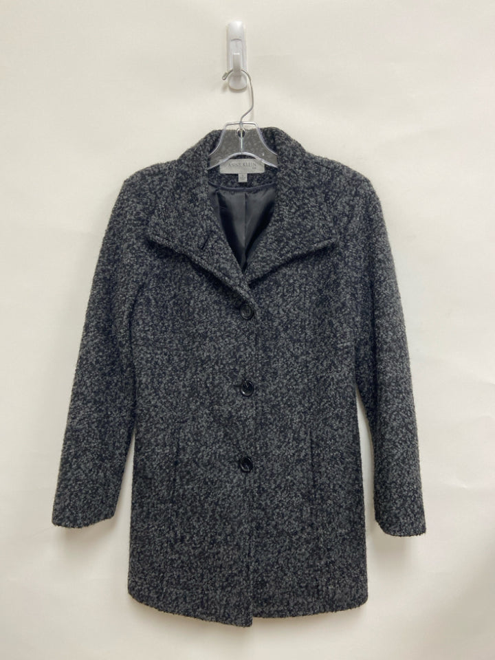Anne Klein Size S Gray Black Boucle Ladies Coat