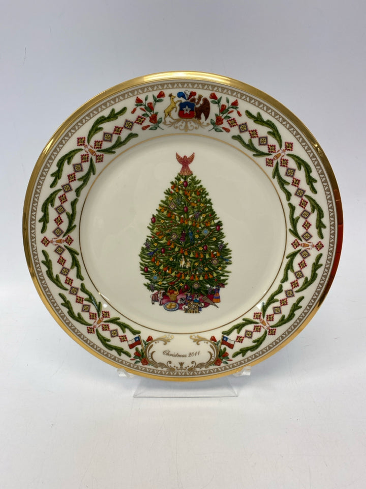 Lenox Cream Green/Multi Christmas Decorative Plate