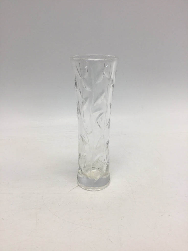 Clear Leaves Glass Vase