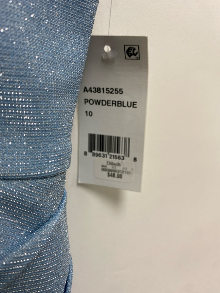 NWT SIZE 10 Powder Blue Silver Sparkle Sleeveless Girl&