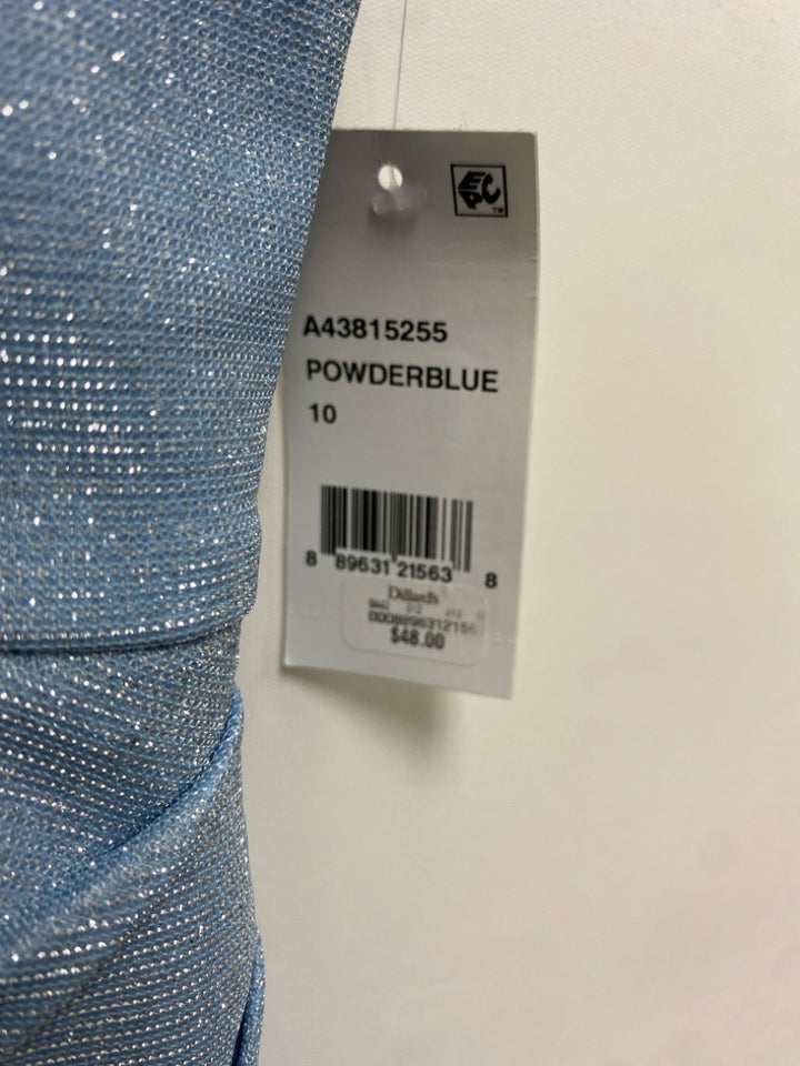 NWT SIZE 10 Powder Blue Silver Sparkle Sleeveless Girl&