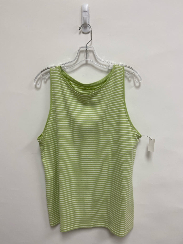 NWT Talbots Size XL Green White Striped Sleeveless Ladies Top