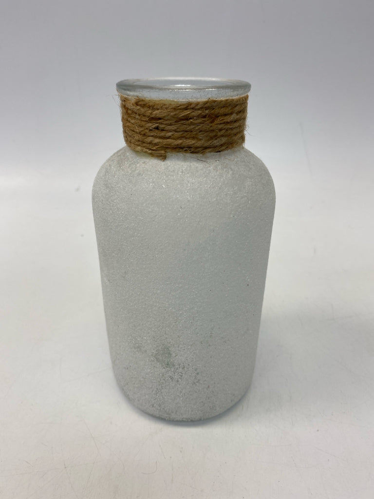 White Frosted Glass Vase