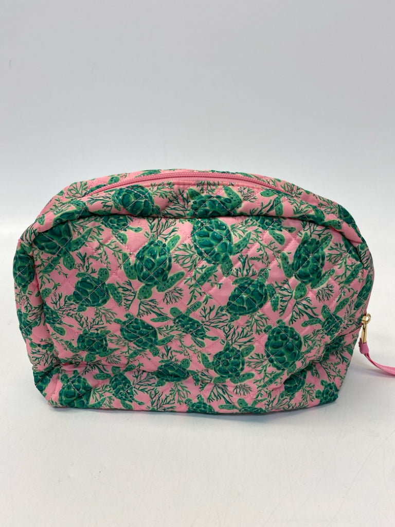 Simply Southern Pink Green Turtle Make-up Bag