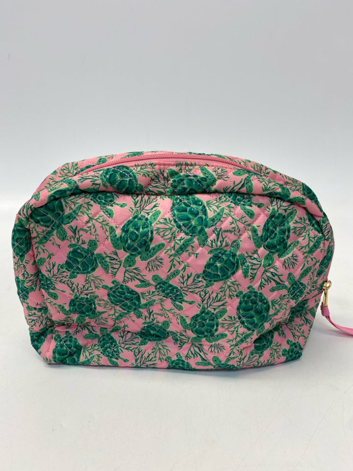 Simply Southern Pink Green Turtle Make-up Bag