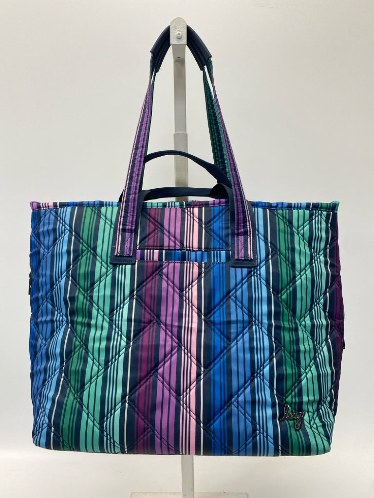 Lug Navy Multi-Color Stripe(s) Tote Bag
