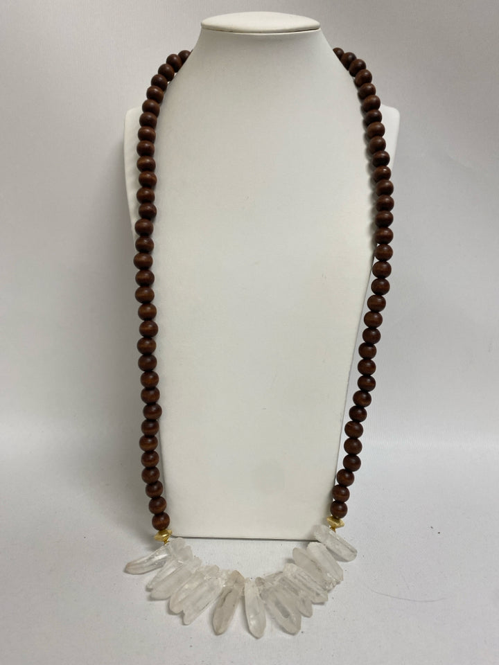 Brown Clear Stones Necklace