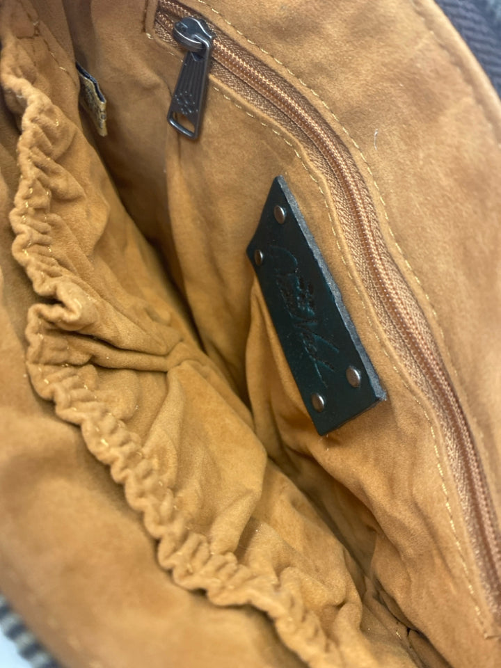 Patricia Nash Dark Green Tooled Wristlet