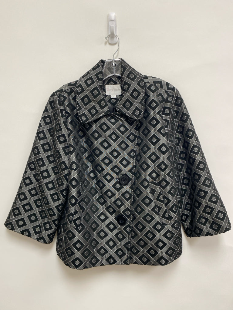 Erin London Size L Black Pewter Geometric Ladies Jacket