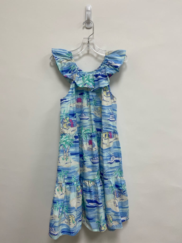 Vineyard Vines SIZE 10/12 Blue/Cream Aqua/Pink Beach Sleeveless Girl&