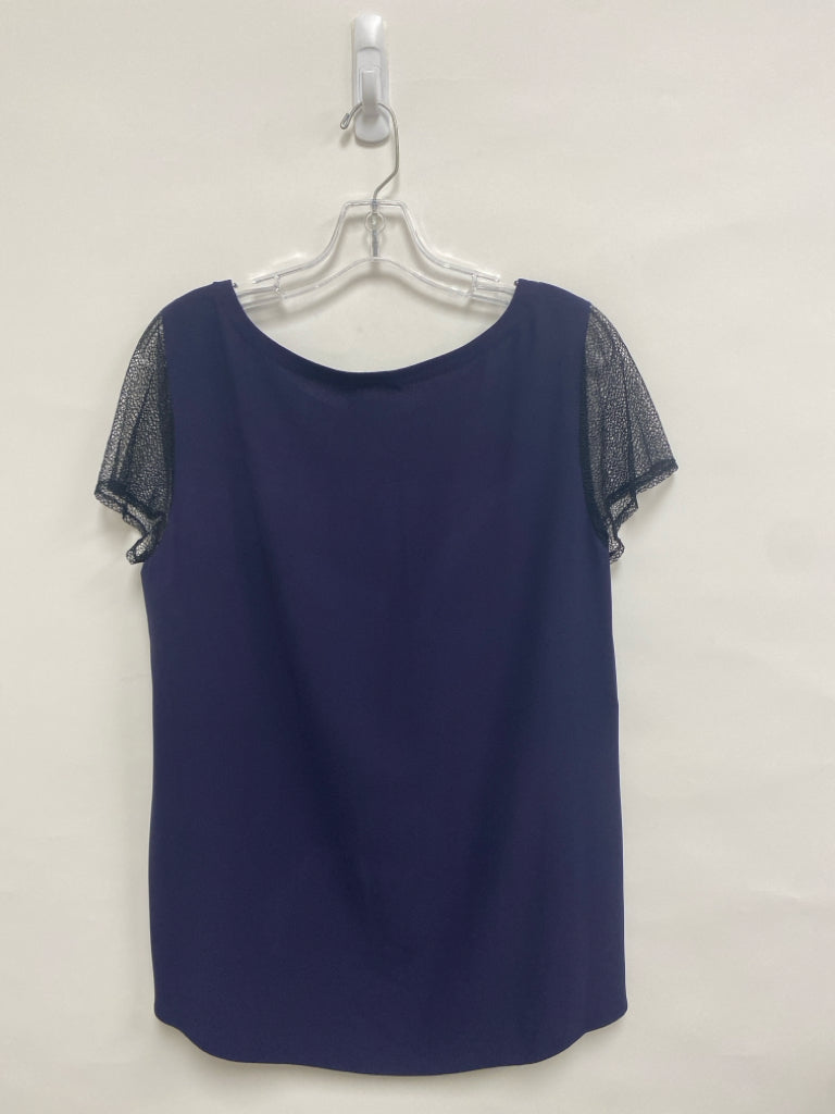Eileen Fisher Size M Navy Black Lace Ladies Top
