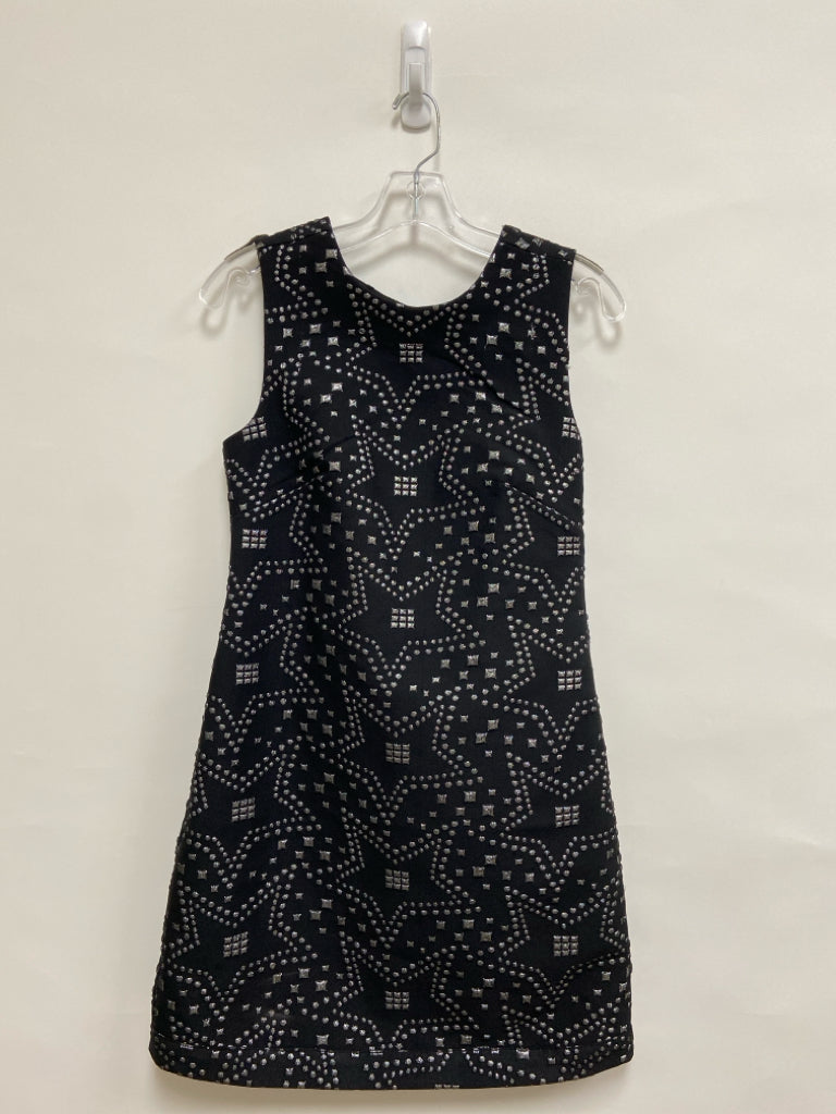 NWT Nicole Miller Size 0 Black Silver Texture Sleeveless Ladies Dress