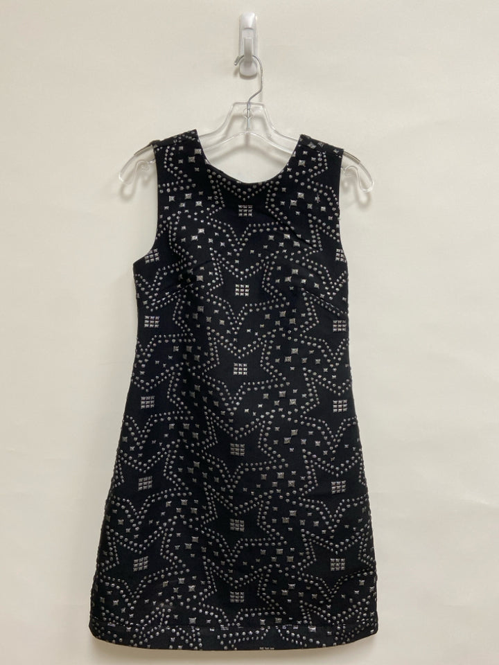 NWT Nicole Miller Size 0 Black Silver Texture Sleeveless Ladies Dress